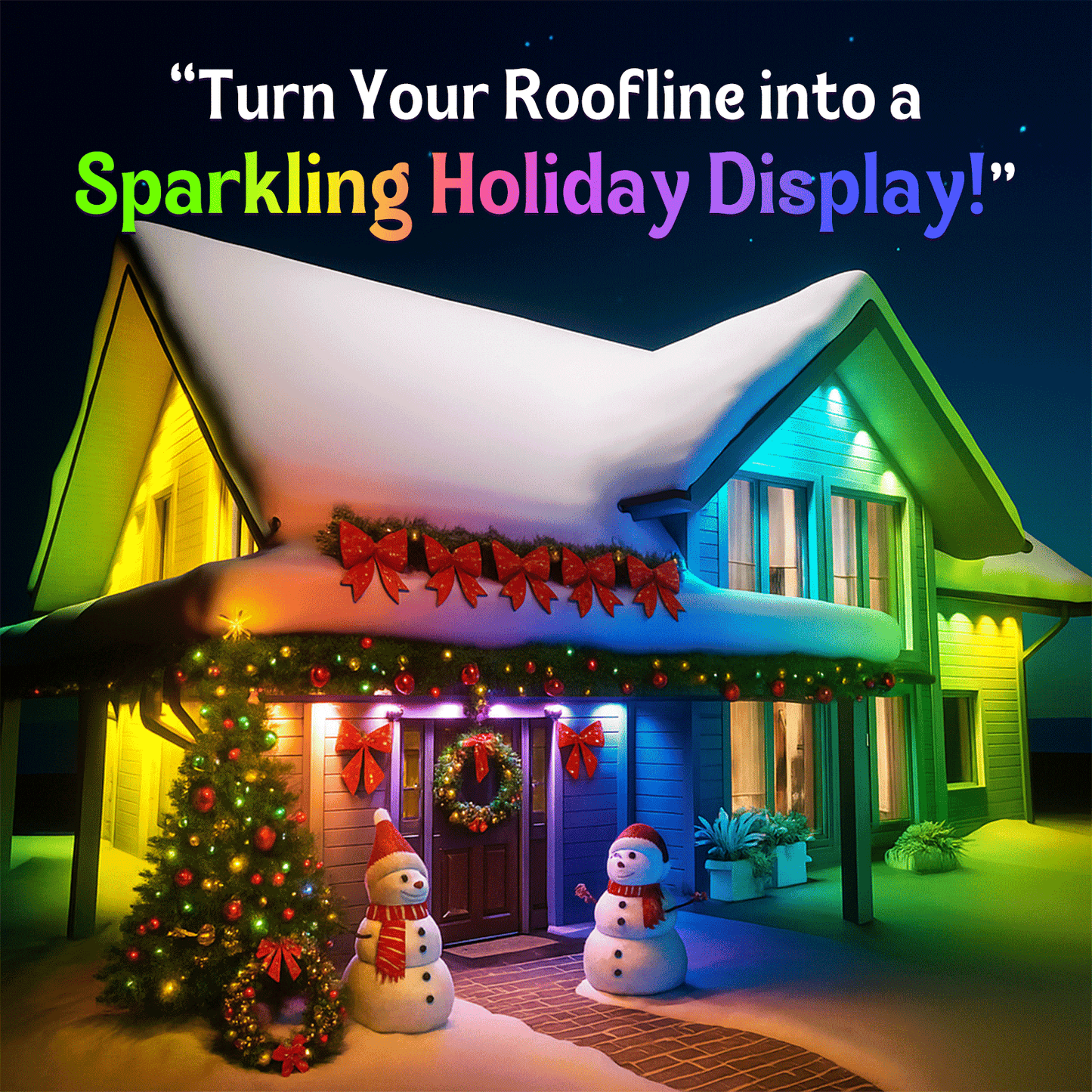 Permanent Outdoor Lights, 100FT RGB LED Eaves Light for Home, 60 Bright LEDs Individual Control,IP67 Waterproof Outdoor Strip Light, Extendable, DIY Scene Modes, Music Sync, App/Remote Control