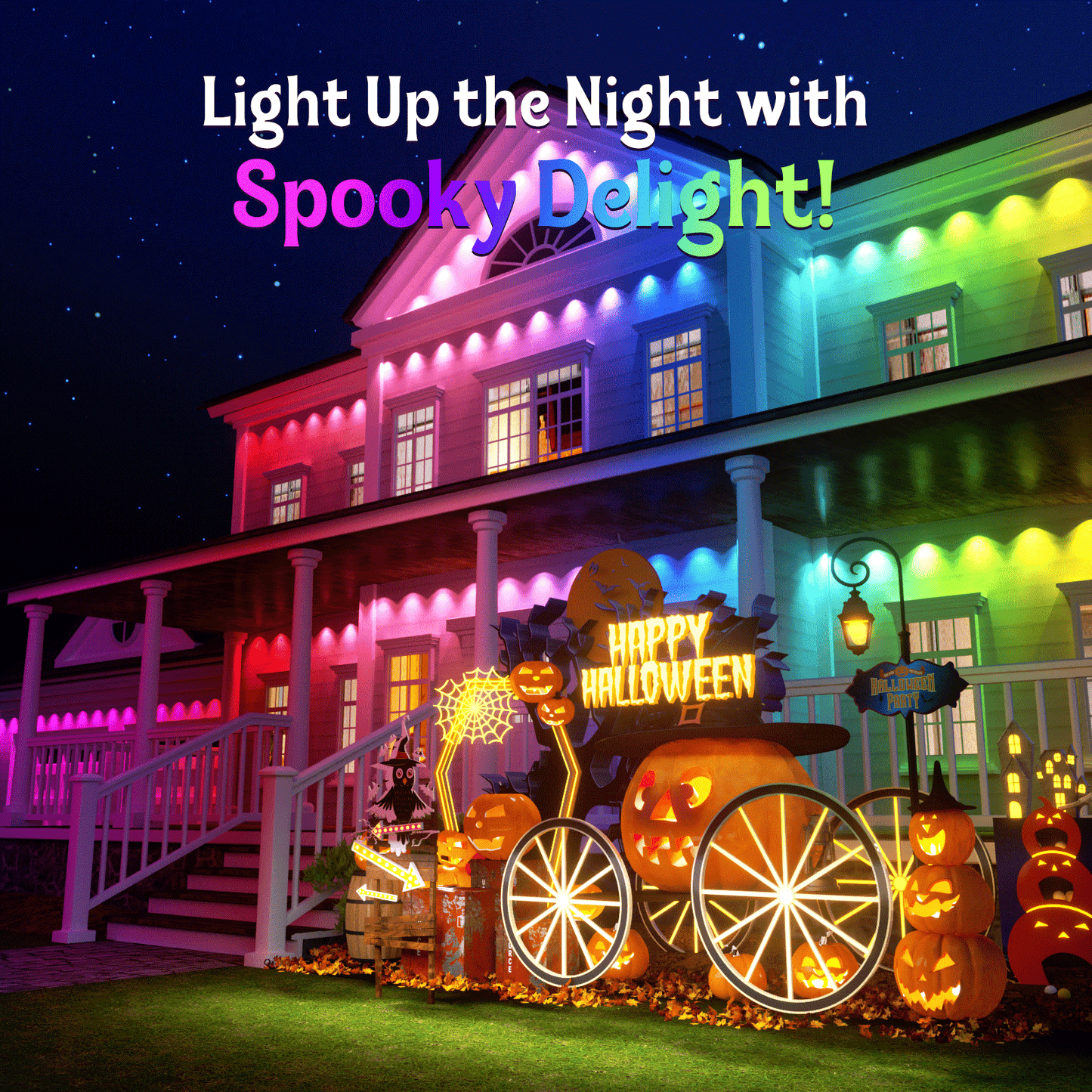 Permanent Outdoor Lights, 100FT RGB LED Eaves Light for Home, 60 Bright LEDs Individual Control,IP67 Waterproof Outdoor Strip Light, Extendable, DIY Scene Modes, Music Sync, App/Remote Control