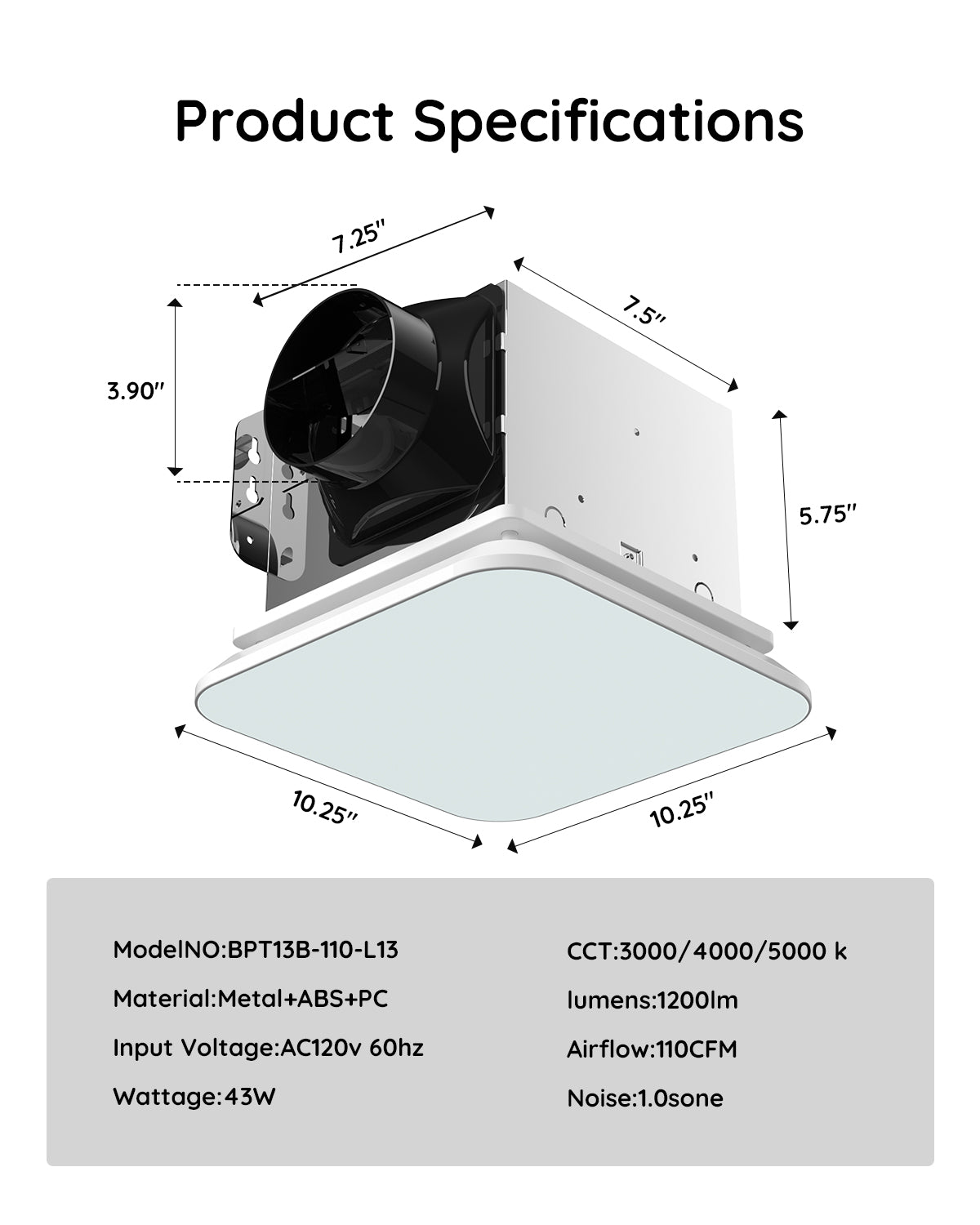 Bathroom Exhaust Fan with Light