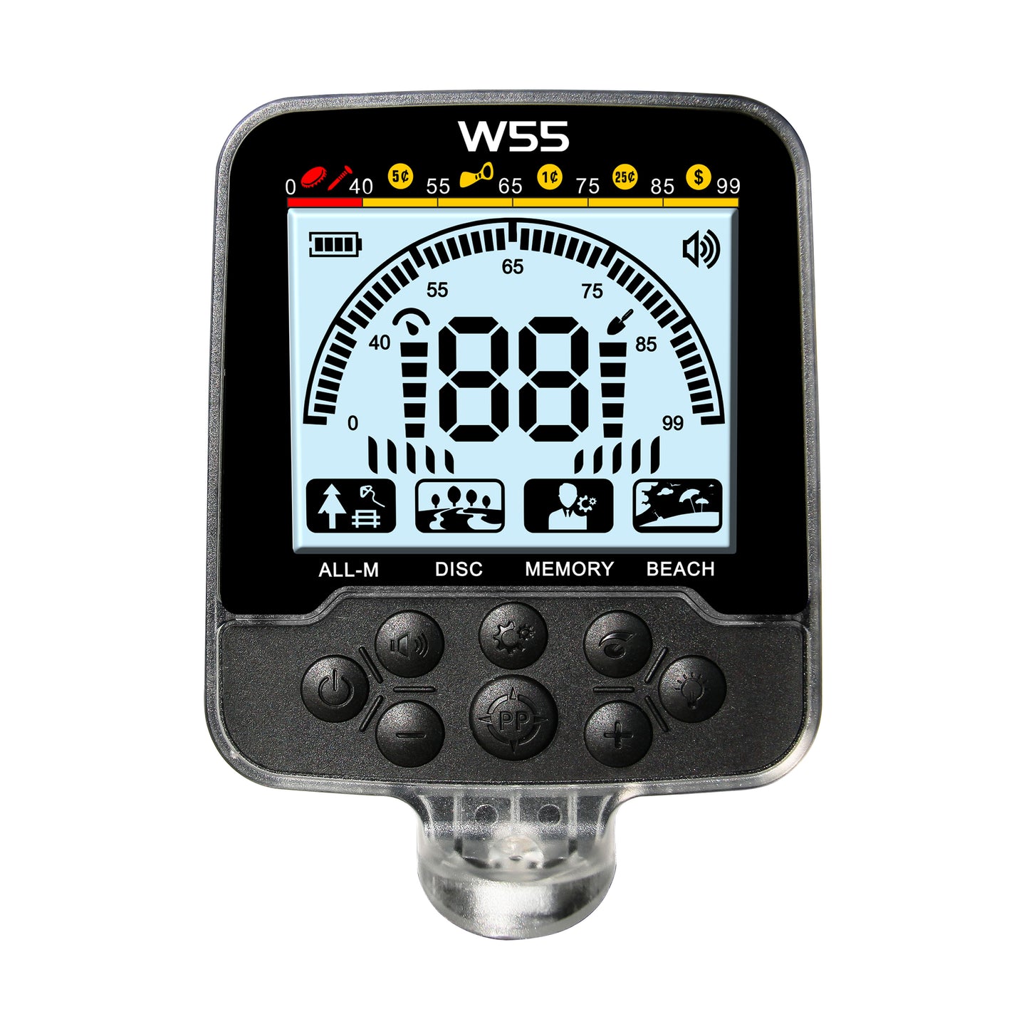 OKESAM W55 Fully Waterproof Metal Detector, IP68, 11 Inches Coil