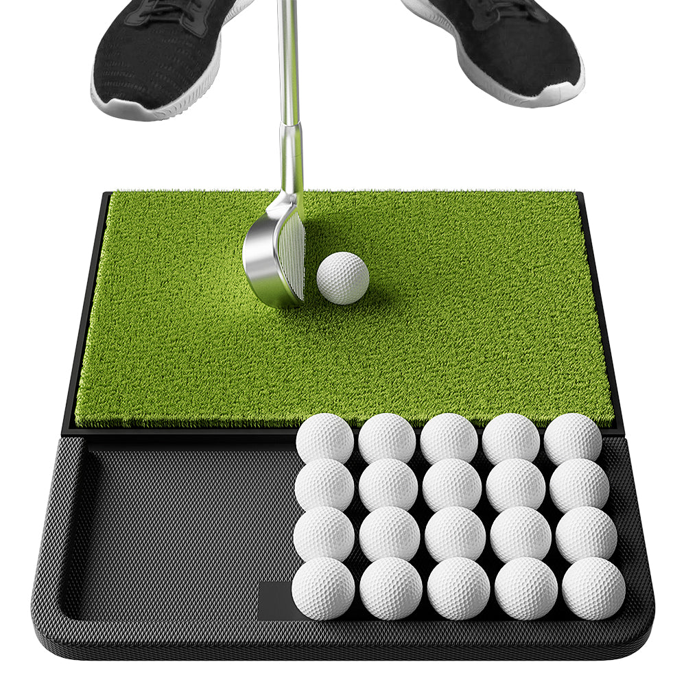 Integrated Golf Mat with Ball Tray, Artificial Grass with Anti-Slip Ru ...