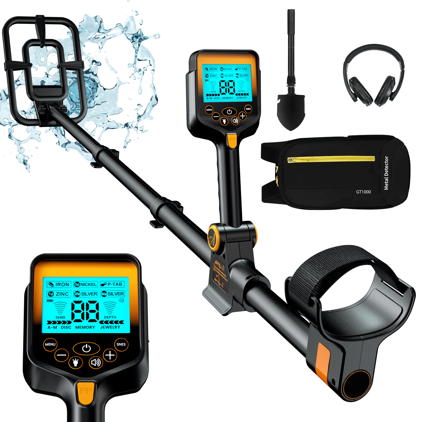 OKESAM GT1000 Metal Detector, Waterproof 10"*7" Coil