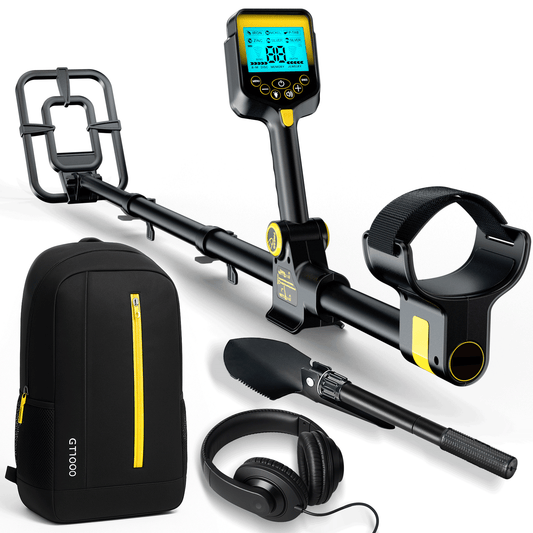 Metal Detector for Adults Waterproof - Adjustable Retractable Foldable Metal Detector Waterproof High Accuracy Gold Detector, Backlit LCD Display,Up to 20 Hours of Extended Runtime, Adjustable Retrac